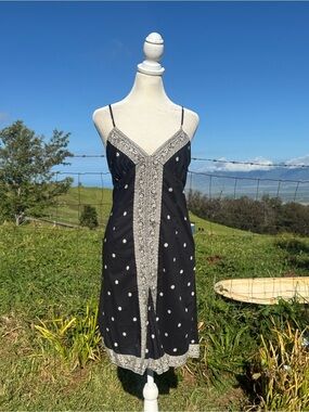 Gap Black Boho Indie Sundress Slip Dress Size 6